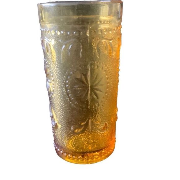 Vintage Brockway Glass Co American Concord Amber Glass Juice Tumbler Americana - Picture 10 of 13